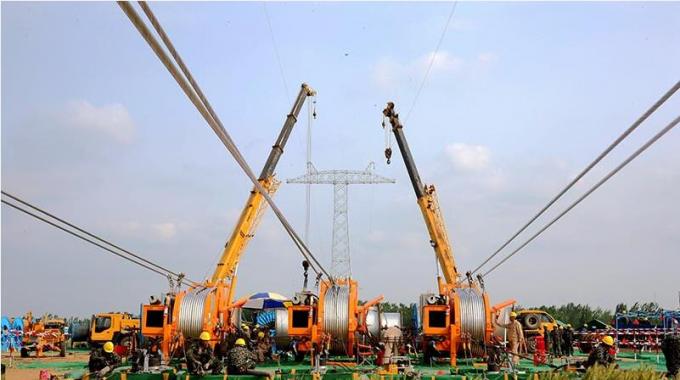 ±800千伏晉蘇線全面進入架線施工高峰