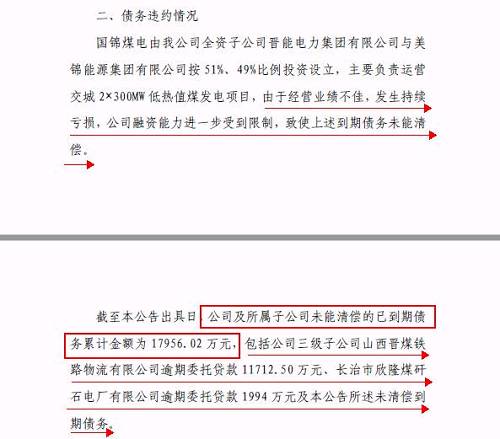 再爆雷！山西國際電力集團(tuán)子公司被曝1.79億債務(wù)違約