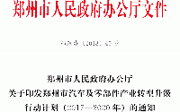 關于印發(fā)鄭州市汽車及<font color=