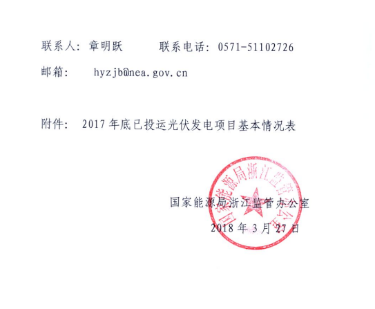 浙江能監(jiān)辦關(guān)于開展2017年度光伏發(fā)電專項(xiàng)監(jiān)管工作的通知