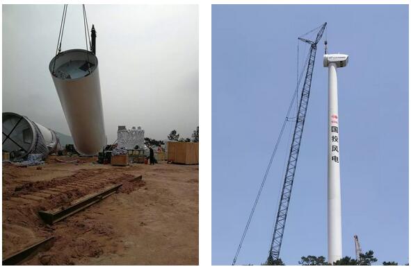 國投在桂第一個新能源項目首臺風(fēng)機樹立！
