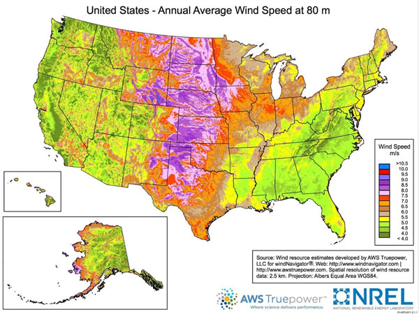 美國(guó)風(fēng)機(jī)分布地區(qū)發(fā)布