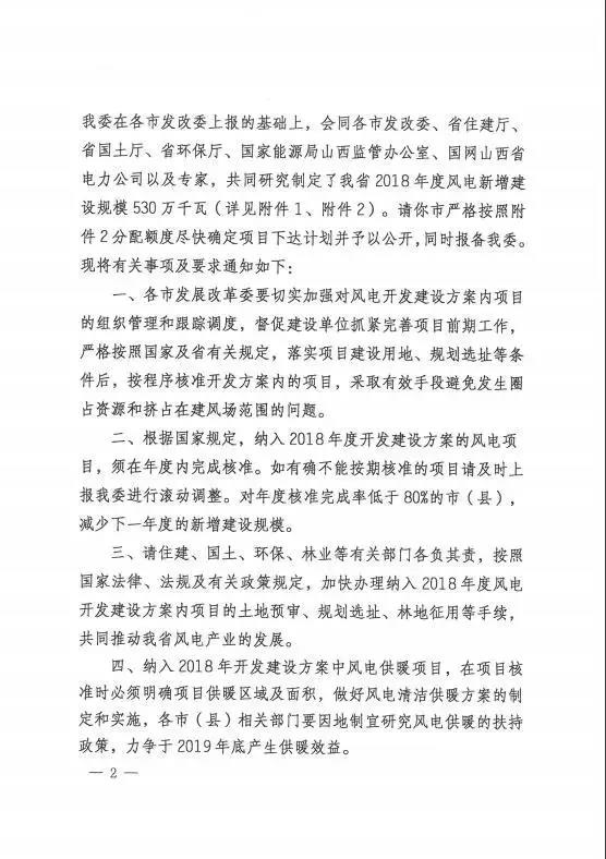 96個(gè)項(xiàng)目！山西省正式印發(fā)2018年度風(fēng)電開發(fā)建設(shè)方案