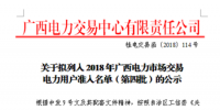 廣西公示第四批2家電力用戶