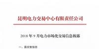 云南2018年9月電力市場化交易信息披露