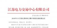 2018年10月份江蘇省電力集中競(jìng)價(jià)交易結(jié)果公示