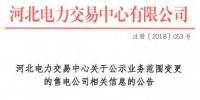河北公示申請業(yè)務(wù)范圍變更的4家售電公司