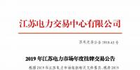 2019年江蘇電力市場年度掛牌交易12月17日開始申報
