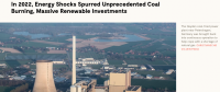 2022年能源危機(jī)導(dǎo)致煤炭消費(fèi)反彈，但可再生能源投資上升更快